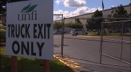 UNFI truck exit