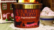 Blue Bell gingerbread house scene