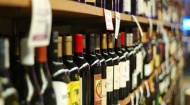 wine on grocery shelves