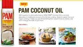 PAM Cooking Spray Introduces Coconut Oil Spray PAM Cooking Spray Introduces Coconut Oil Spray
