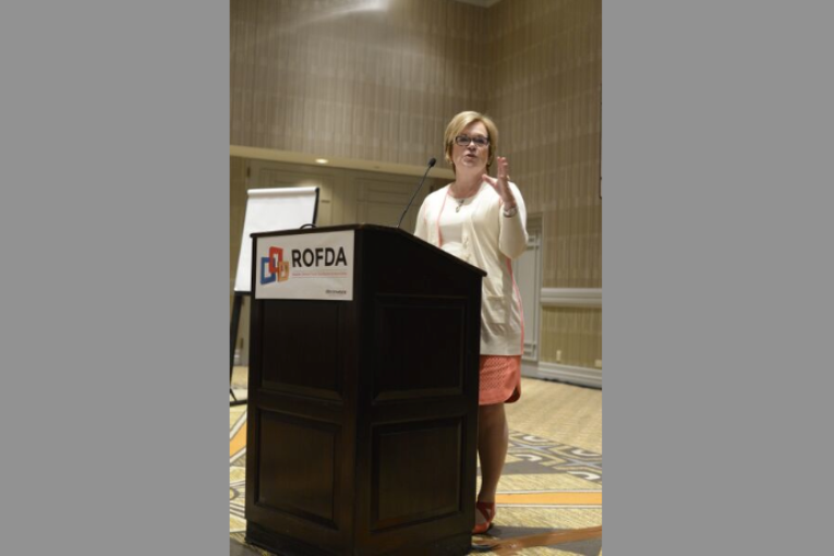 FMI's Leslie Sarasin at the ROFDA 2015 Fall Conference.