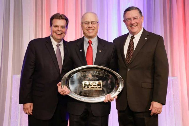 Rick Brindle, Mondelez International; Rich Niemann Jr., Niemann Foods Inc.; and Peter J. Larkin, NGA.