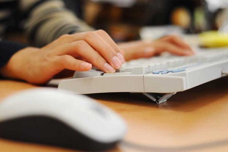 Woman using computer