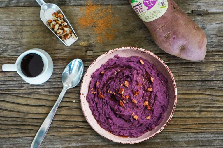 Mashed purple sweet potatoes