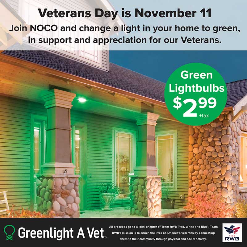 NOCO Energy Promotes ‘Greenlight A Vet’ For Veterans Day