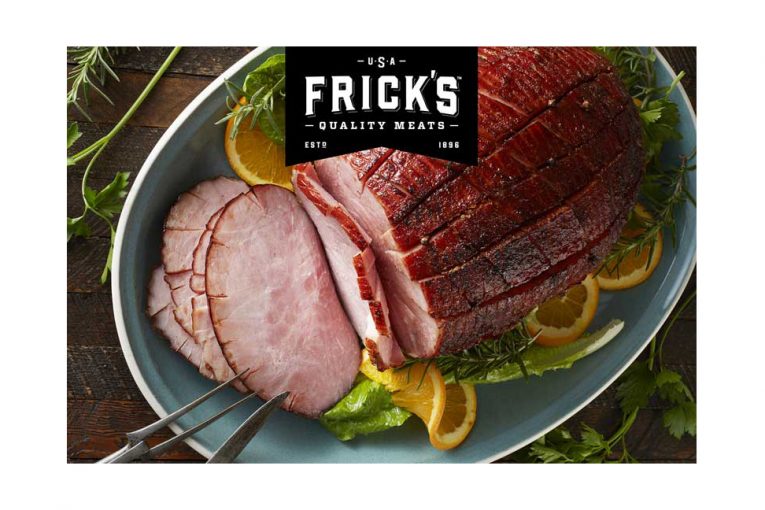 Frick's Quality Meats ham and logo