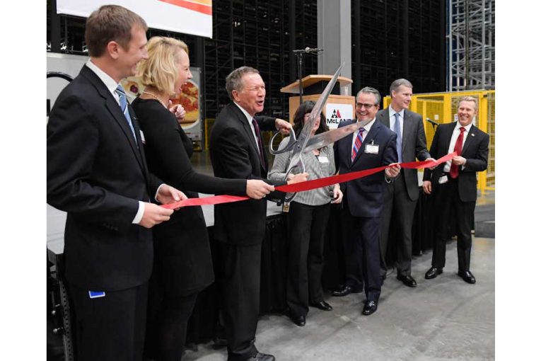 The ribbon cutting at McLane Co.'s new Ohio DC.