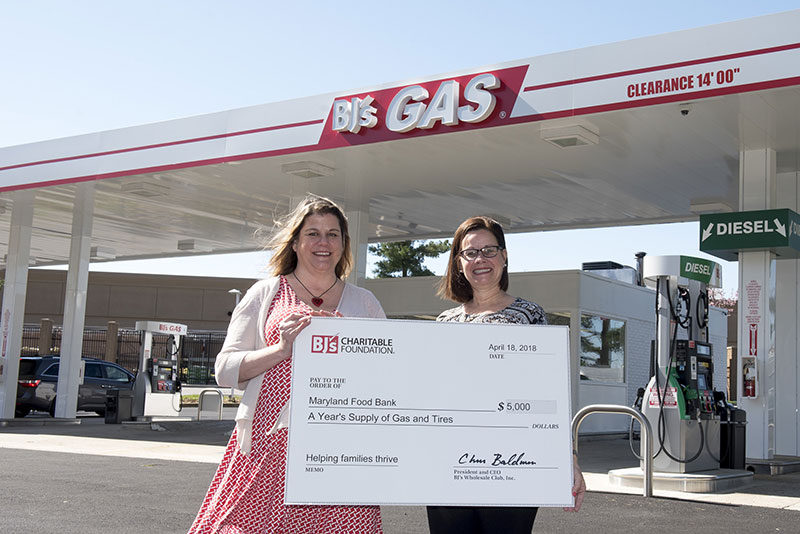 BJ’s Charitable Foundation Donates Gas, Tires To Maryland Food Bank