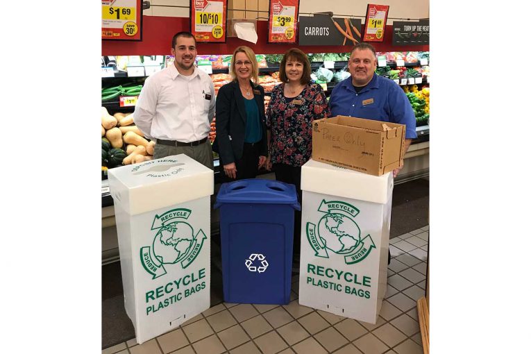 Customer Operations Manager Graham Musselwhite, Store Manager Andrea Doygun, Assistant Store Manager Judy Knarr, and Non-Perishable Manager Bob Stauffer Jr.
