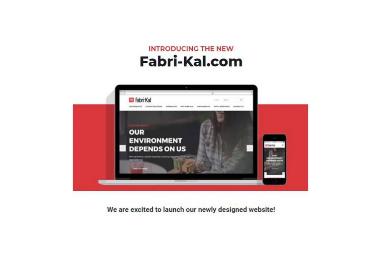 A banner announcing Fabri-Kal's new website