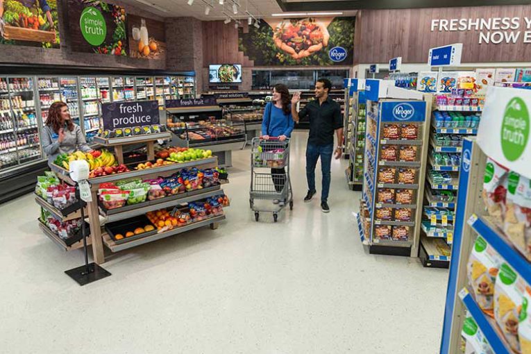 An interior shot of the Kroger Express concept