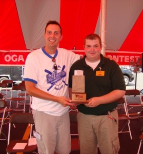 Nate Filler of OGA, left, and winner Aaron Gilbert. Nate Filler of OGA, left, and winner Aaron Gilbert.