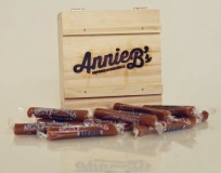 Annie B's Wooden Box filled with 35 caramels.