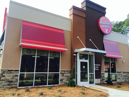 Barry Robinson’s Huddle House in Hahira, Georgia, features the chain’s new look and branding.