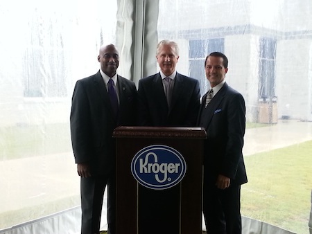Clayton County Board of Commissioners Chairman Jeff Turner; Jerry Moreton, Kroger Atlanta's VP of administration; and Forest Park Mayor David Lockhart.