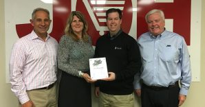 From left: John Saidnawey, president and COO, JOH; Beth McGuire, Produce Division account executive, JOH; Chad Nichols, regional sales manager, Fresh Gourmet; Tom Casey, EVP and regional director of produce and floral, JOH.