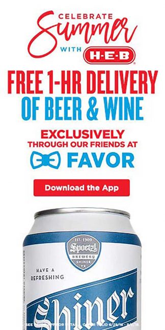 H-E-B Now Delivering Beer And Wine In Under An Hour Through Favor