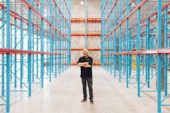 Richard Saltzman in the new Banner Wholesale facility before the company moved in.